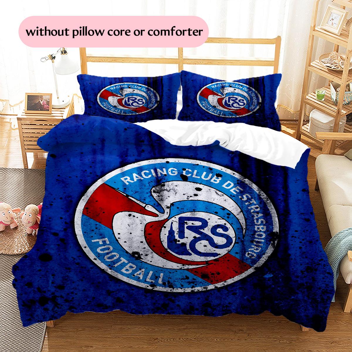 

RC Strasbourg Alsace Pattern Bedding Quilt Set Home Decoration Gift (1 * duvet cover + 2 * pillowcase without core) 135x200cm