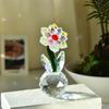 Romantic Glass Floral Collectible Flower Bouquet Paperweight  Valentine's Day Wedding Gift