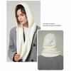 Beanie Knitted Hooded Scarf Solid Color Cross Hooded Cap Simple Knitted Hat  Female/Girls
