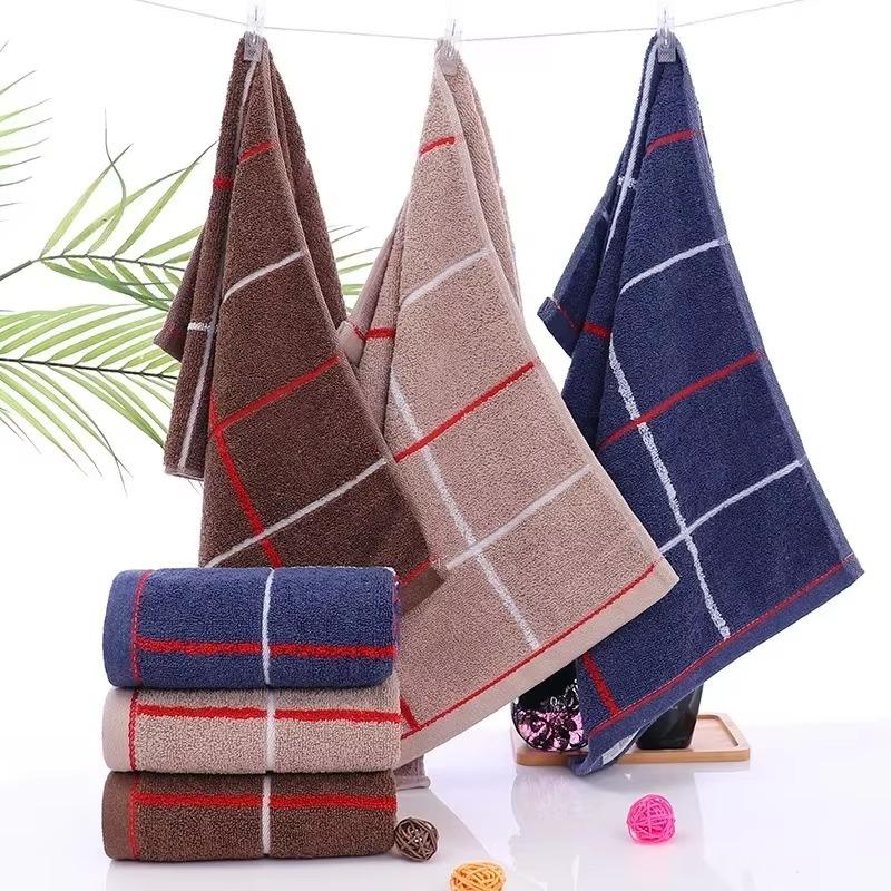 1pc Plaid Hand Towel Household Adult Hand Towel Soft Skin-friendly Face Towel Absorbent Towel For Home Bathroom Bathroom Supplie