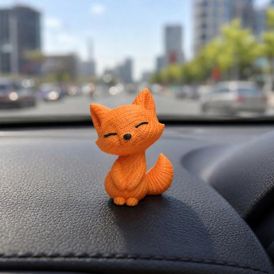 Cartoon Animal Ornament, Rabbit Fox Bear Shape Desk Ornament, Mini Size Desktop Decoration for Home Office
