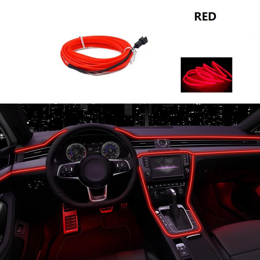 5m Car Interior Led Decorative Lamp EL Wiring Neon Strip Car Interior Atmosphere Lighting LED Strip USB Party Atmosphere Diode