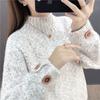 Sweater for Women Autumn Winter Thickened Warm Knitted Stretchy Long Sleeve Oversize Tops