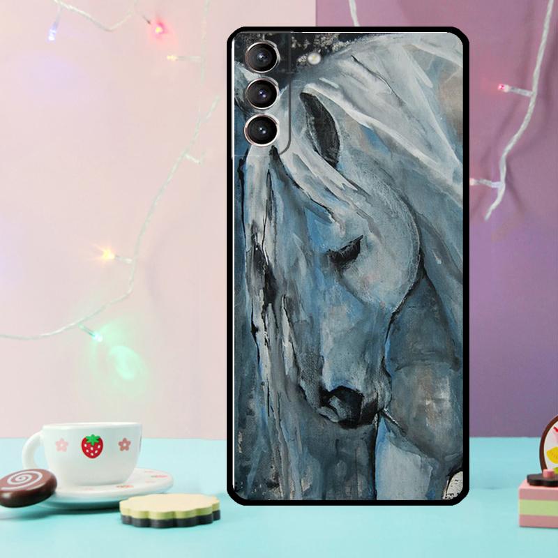 Horse Painted Art Phone Case For Samsung Galaxy S24 S25 Ultra S21 S22 S23 Ultra S9 S10 S20 Plus S25 FE Cover