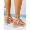 Women's Summer Wedge Thick-Soled High-Heel Sandals, Comfortable European Style Footwear, Available In Large Sizes.