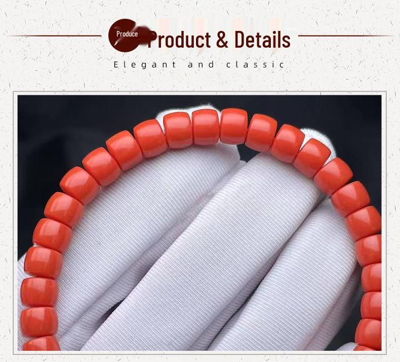 Solid Color Imitation Coral Bead Bracelet - Fashionable Single Circle for Girls