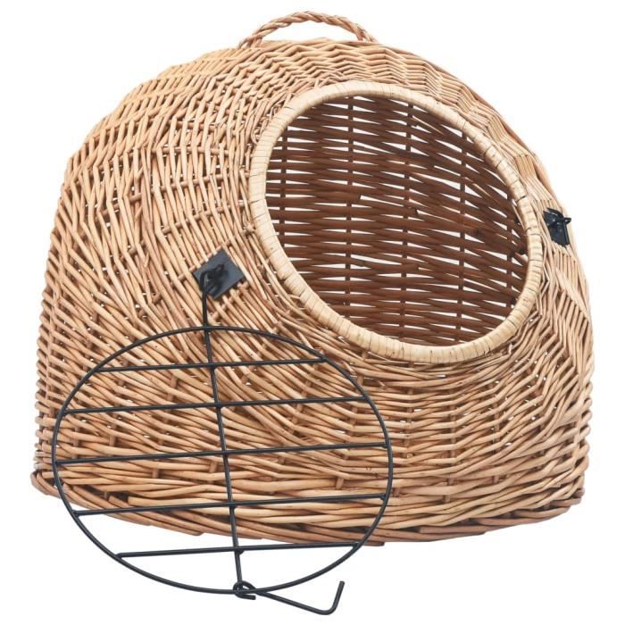 VidaXL Cage de transport pour chats 50x42x40 cm Saule naturel