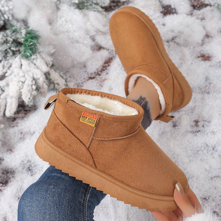 Women's plush lining-soft thick sole Ze height snow boots home and outdoor thickening warm lightweight comfortable cotton shoes