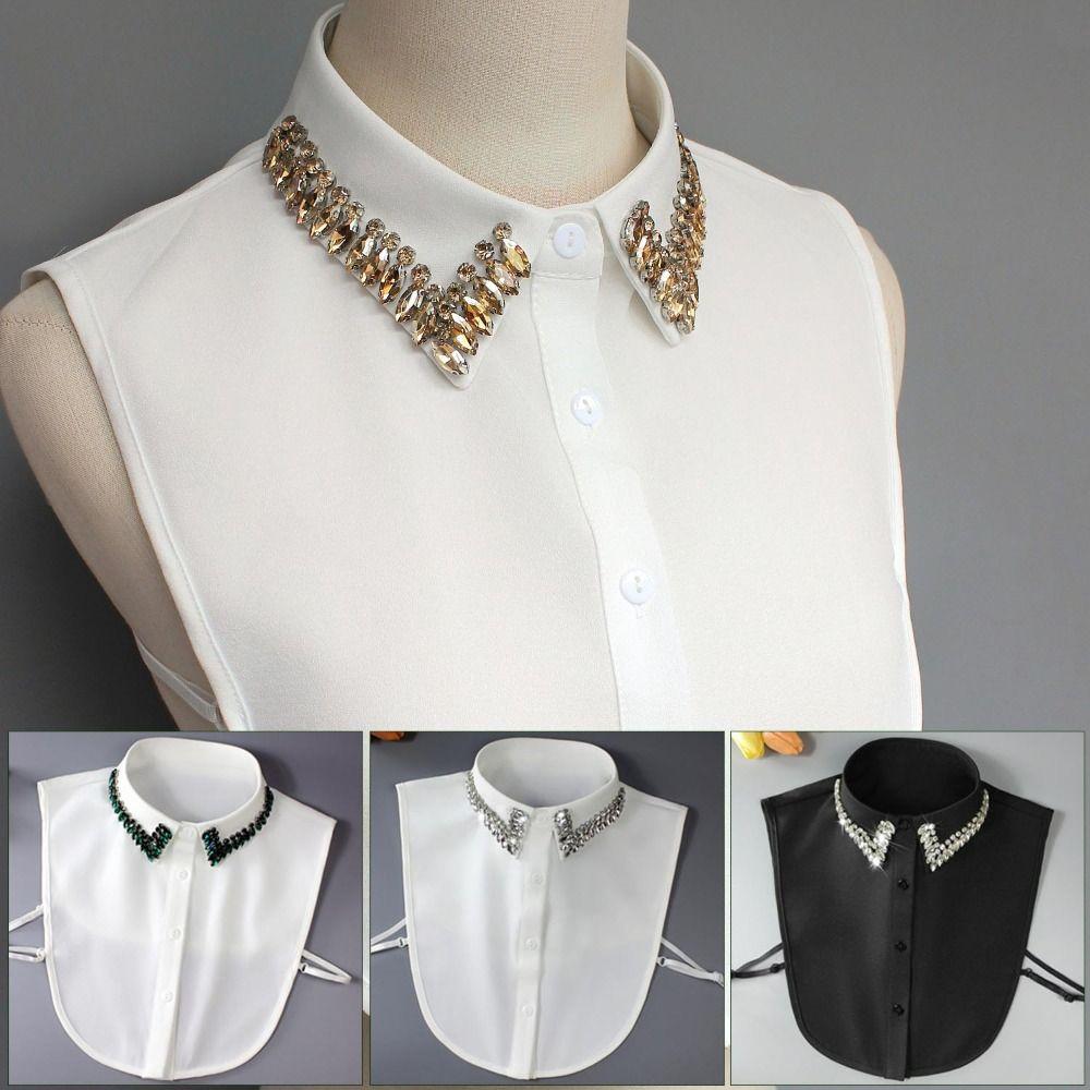 Handmade Beaded Decoration Fake Collar Rhinestone Decoration False Collar  Women Fashion