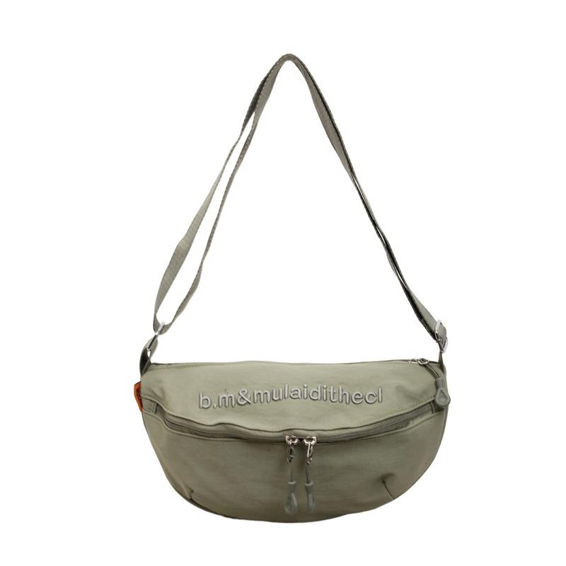 Crossbody Bag Women's Cycling Sports Breast Bag Women's Casual Versatile Canvas Dumpling Bag Satchel Waist Bag Men