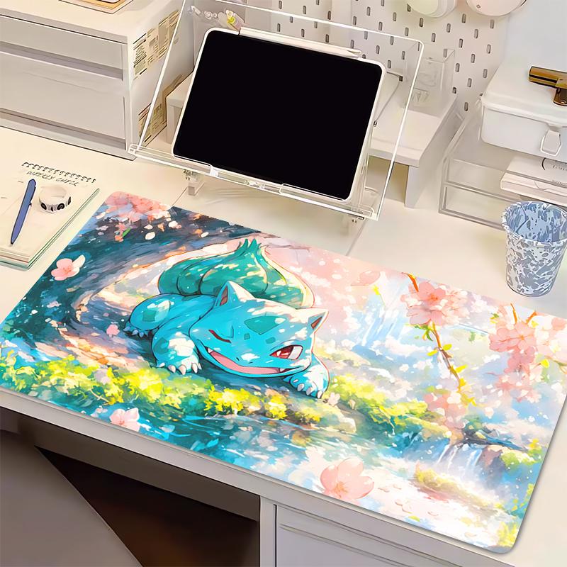 Mouse Pad Anime Gaming Accessories Varmilo PpokemonS Gamer Keyboard PC Bbulbasaur Computer Desk Mat Kawaii Green Mousepad Gift