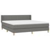 3130450 vidaXL Divan Bed with Mattress Dark Grey 180x200cm Fabric