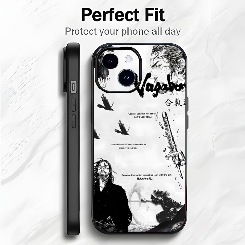 Samurai Japanese Manga V-Vagabond Phone Case Phone Case Soft Packaging Lightweight For iPhone17 16 15 14 13ProMax