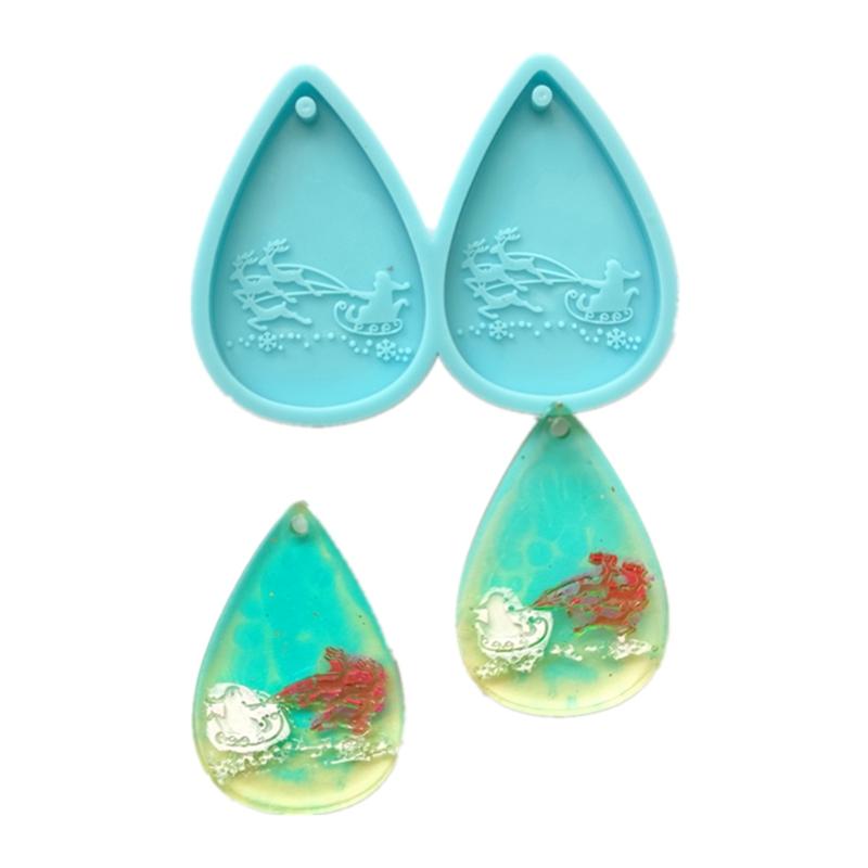 Christmas Tree/Drop/Round Shape Earrings Pendant Mold Epoxy Resin Jewelry Mold Resin Casting Pendant Mold for Diy Craft
