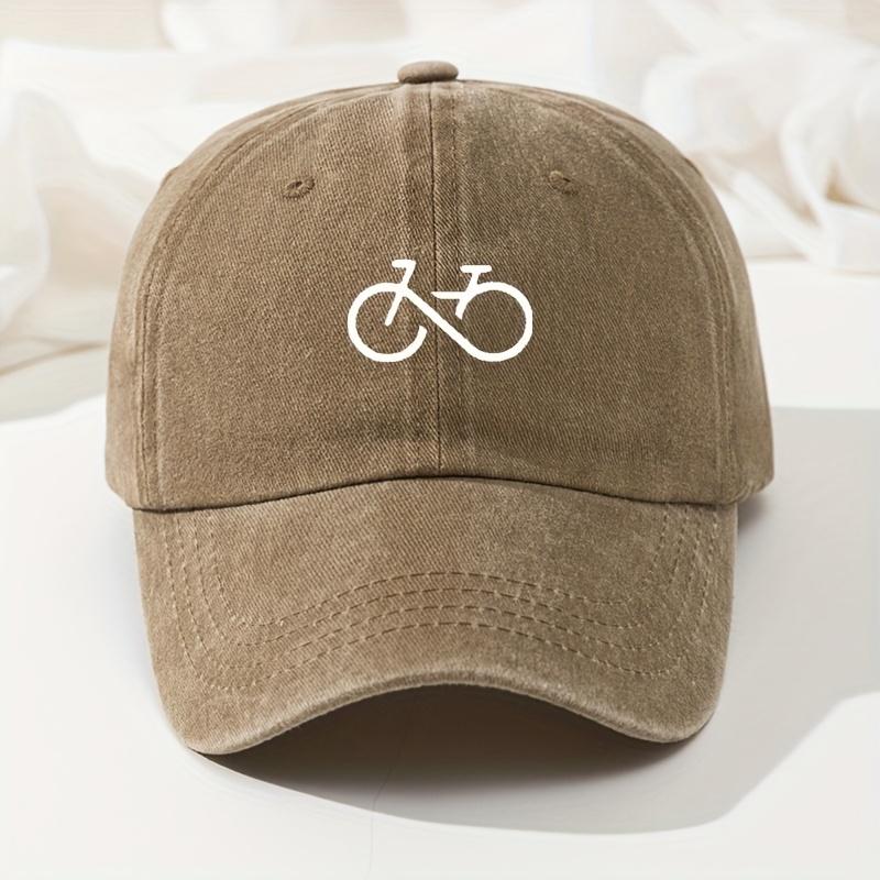 Bicycle Printed Baseball Cap Outdoor Leisure Fishing Cap High Quality Retro Washed Casual Hat Adjustable Outdoor Hat