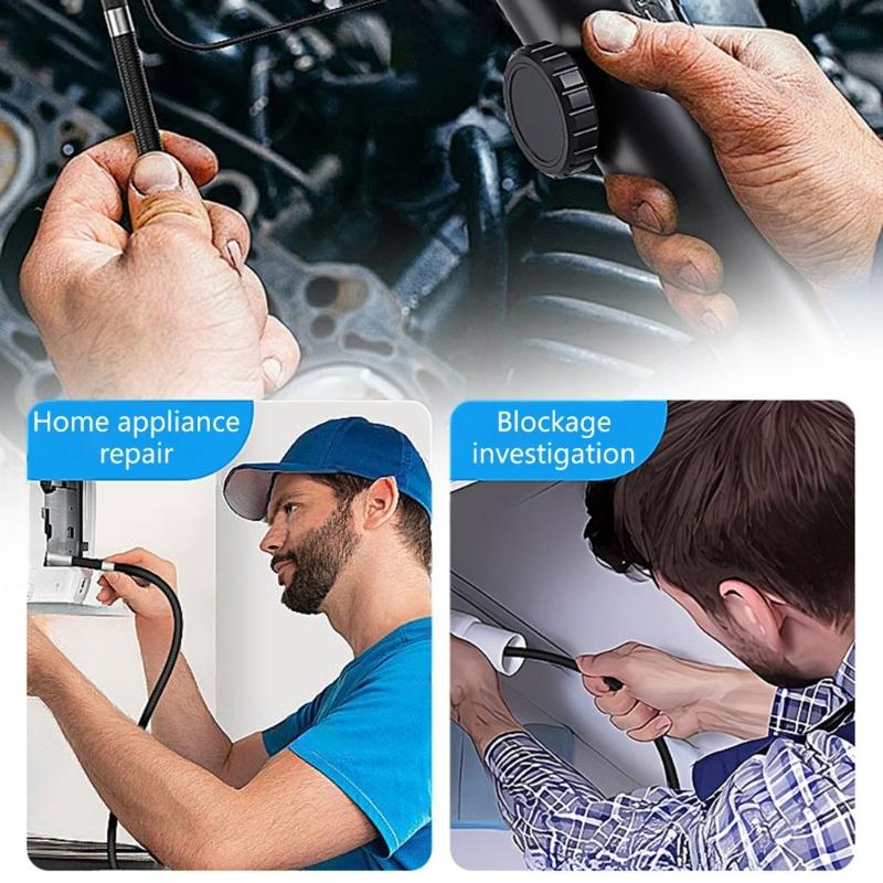 Przemysłowa kamera inspekcyjna endoskopowa Artikulowana kamera boroskopowa Obiektyw 6 mm 6 diod LED Elastyczna kamera endoskopowa typu wąż