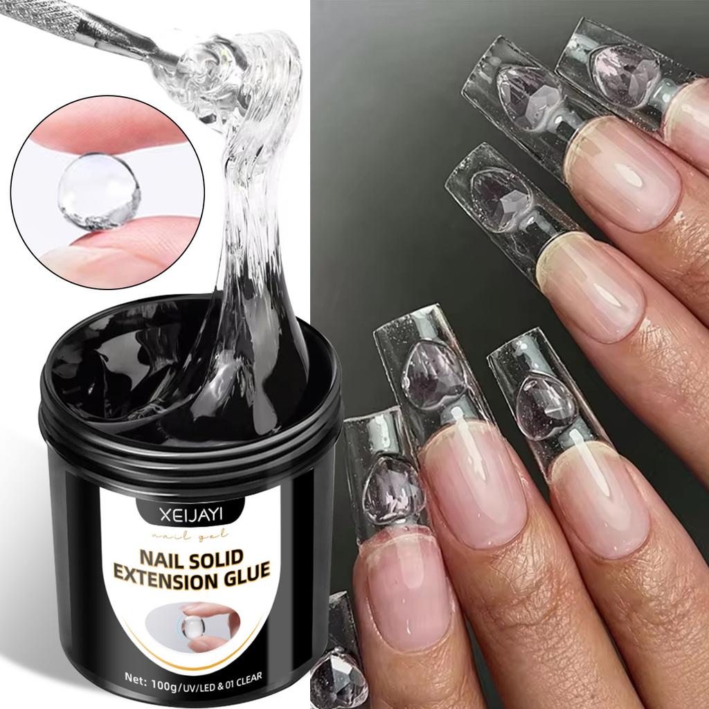 1pc 100g Transparent Soft Nail Tips Gel Polish For False Nails UV Glue Nail Extension Function Design Manicure Tools