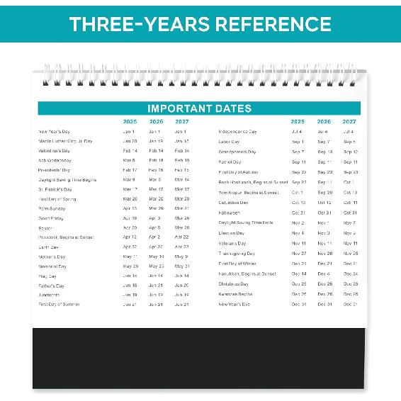 2026 Desk Calendar - Desk Calendar from January 2026 - December 2026, 10" x 8.3" Calendar Desk, 12 Months Standing Flip 2026 Desktop Calendars