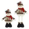 Christmas Doll Pendant Santa Claus Snowman Telescopic Legs Design Plaid Print Xmas Doll Festival