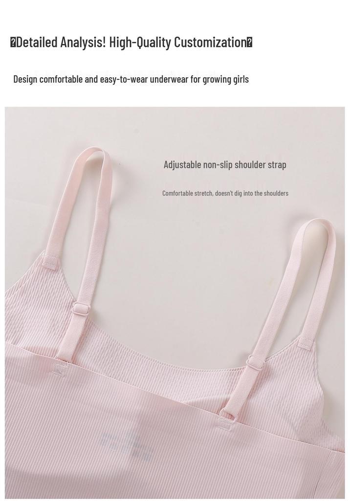 Breathable Seamless Training Bras for Girls Aged 9-16, Long Vest Style to Prevent Show Through