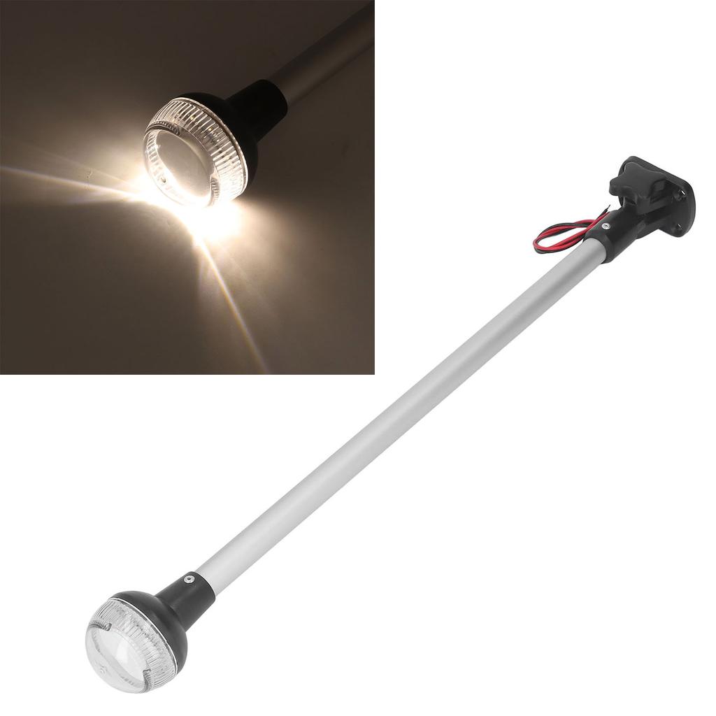 Marine Navigation Anchor Light All Round Boat IP65 Waterproof White LED 21.5in Fold Down USCG 2NM DC