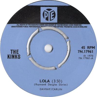 7-tums Skiva KINKS - Lola 7N17961 Pye Records 1970 Storbritannien Rock Begagnad