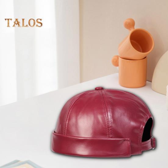 Klobouk Dome Velký Obvod Hlavy Elastický Klobouk Lebka Prodyšný Měkký Pohodlný Jednobarevný Faux Kůže Klobouk pro Muže ve Středním Věku