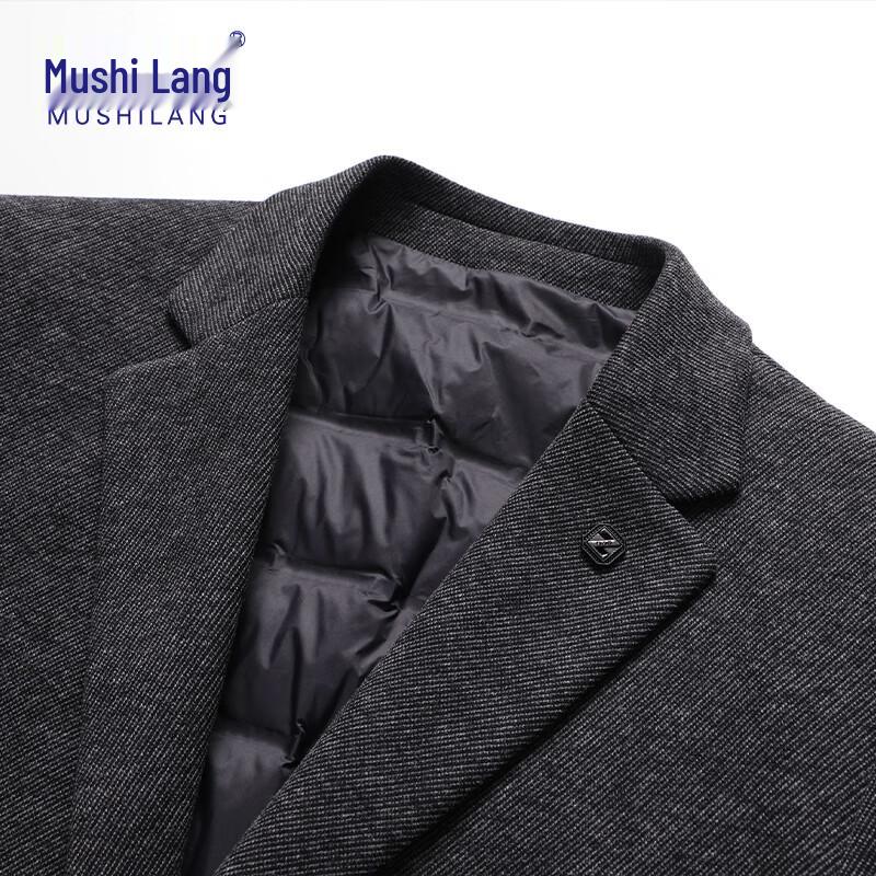 Men's Wool Blend Suit Jacket with Duck Down Liner