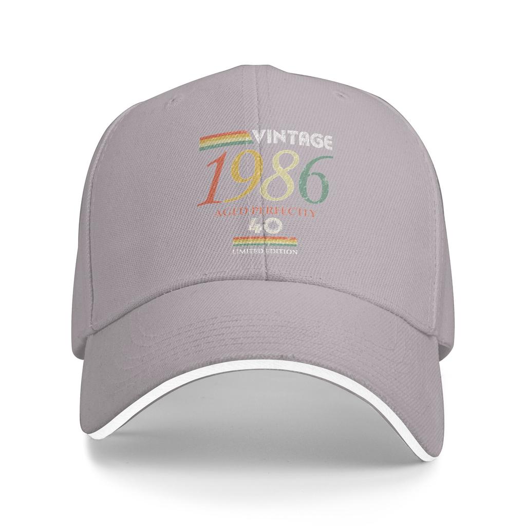 Vintage 1986 40th Birthday Aged Perfectly Gift Casual Baseball Cap Summer Trucker Hat Skate Hip Hop Hats Trendy Baseball Caps