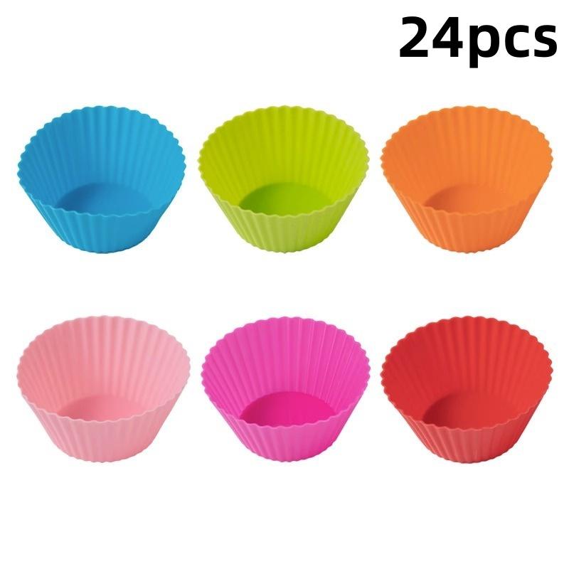 

12/24 шт. Силиконовый инструмент для кексов, форма для выпечки, форма для кексов и маффинов для приготовления тортов, кухня 24-pcs разноцветные