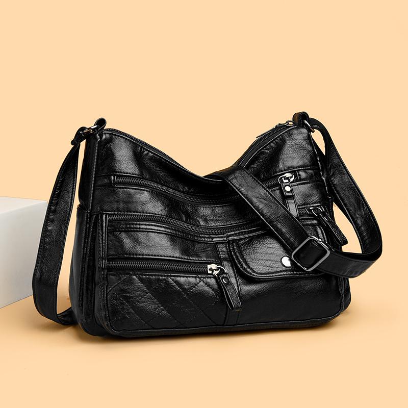 PU Mehrfachfach Umhängetasche Mehrfachtaschen Damen Crossbody-Tasche Muttertasche