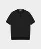 BIRBANTE Summer Washable Henley Neck Knit - Black Stripe