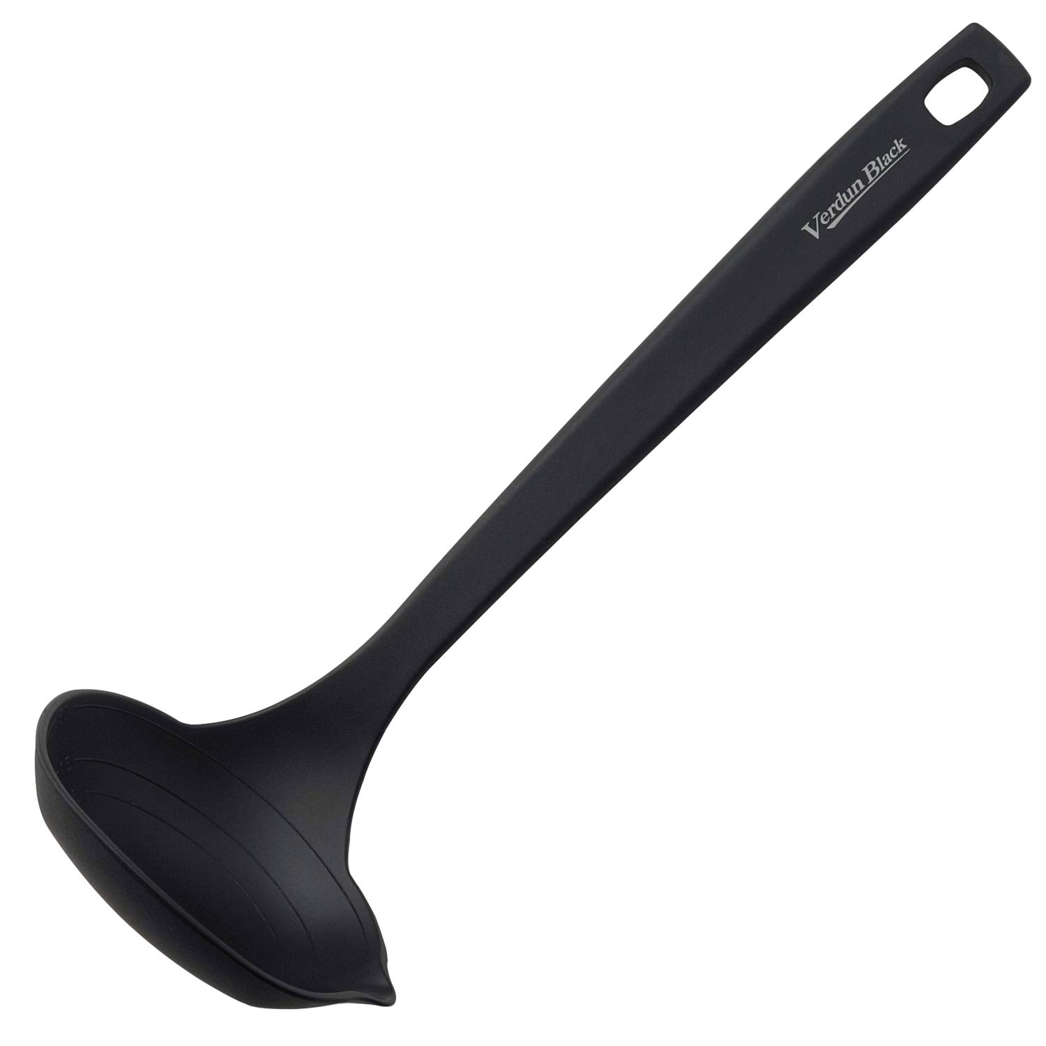 Shimomura Kogyo Made in Verdun Black Nylon Ladle with Measuring Dishwasher Made in Niigata Antibacterial, Japan, Rod, Large, Safe, VB-206, чёрный
