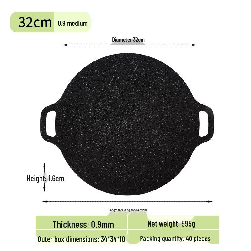 Portable Non-stick Korean BBQ Griddle - Outdoor Camping Stove Top Round Teppanyaki Grill Pan