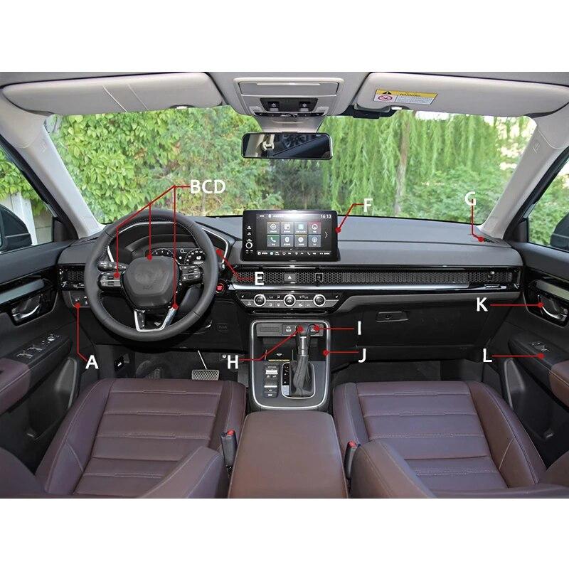 Dekorace interiéru auta Centrální ovládací panel Volant pro Honda CR-V CRV 2023 ABS Carbon Fiber Stylingové doplňky