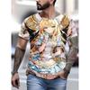 Men's Fashion 3D Printed Men's T-Shirt Round Neck Short Sleeve Trendy Street Wear