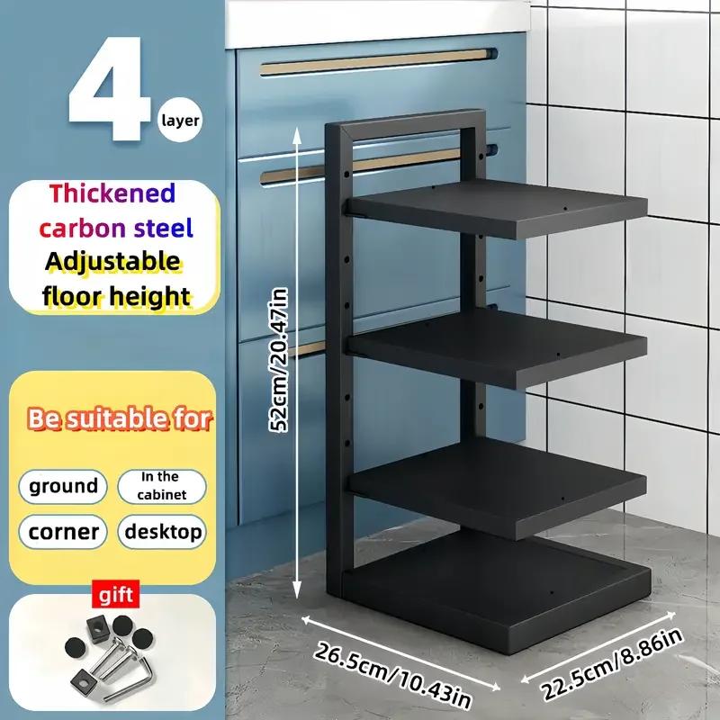 Adjustable Pot Rack Organizer Kitchen Stainless Steel Pot Storage Rack Multi-Layer Household Pot and Pan Organzier for Kitchen