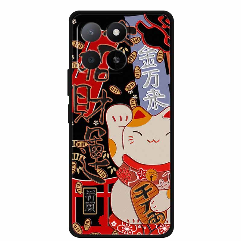 3D Emboss Case For Honor Play 9A 2024 X5b Plus X8C X6C 4G Phone Case 9 A X 8 6 C Coque Flowers Black Silicone Soft Back Cover