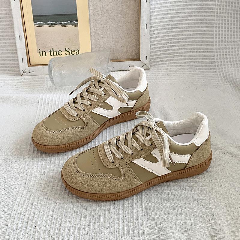 

Women s casual sports shoes retro flat baseplate shoes soft sole lightweight lace-up women s single shoes 41 хаки