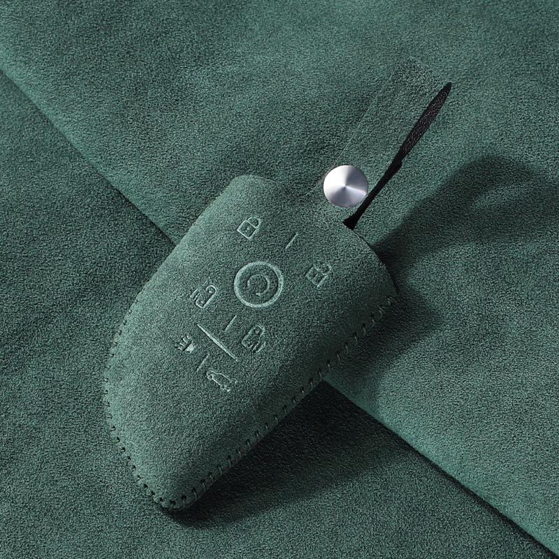 Suede Car Key Cover Case for Chevrolet Tahoe Suburban for GMC Yukon for Buick ENVISION S Plus Protection 2020 2021 2022 2023