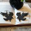 Gothic Style Black Crow Pendant Dangle Earrings Fashion Acrylic Drop Earrings Perfect Ear Jewelry For Halloween Or Causal Decor