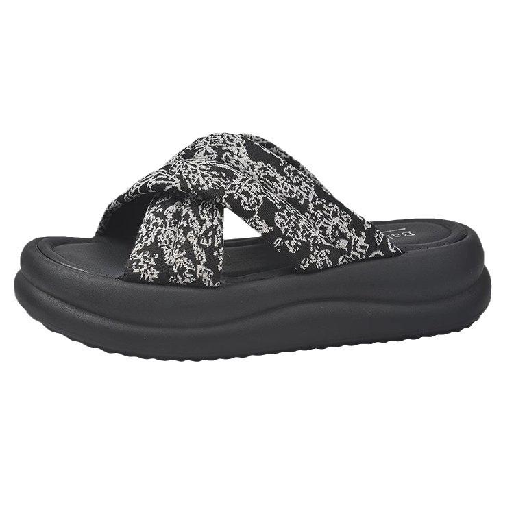 Cool Pantoletten mit dicker Sohle für den Sommer für Damen, Direktlieferung, hochwertige bequeme und vielseitige Ein-Wort-Sandalen