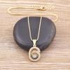 Nidin Top Quality Sparkling Cubic Zirconia 0 1 2 3 4 5 6 7 8 9 Lucky Number Pendant Necklace for Women Friends Birthday Jewelry