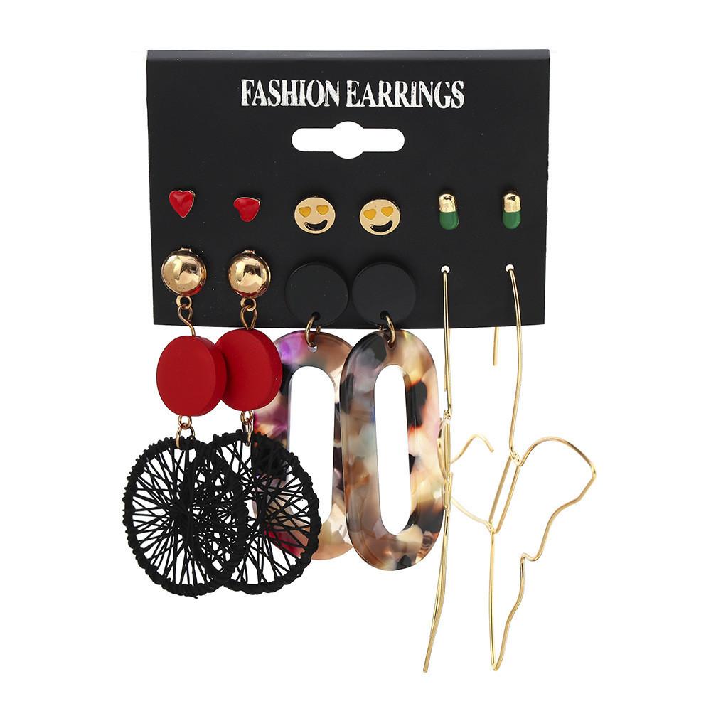 Fashionable Alloy Earrings Set For Women Chic And Sophisticated Geometric Shape
