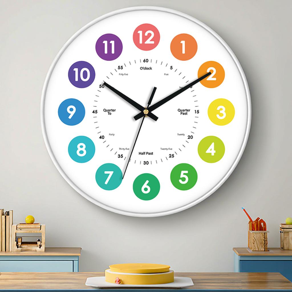Kinder Lern-Quarz Analog-Zeiger-Wanduhr für den Kindergarten Lernbar Farbe & Logo anpassbar
