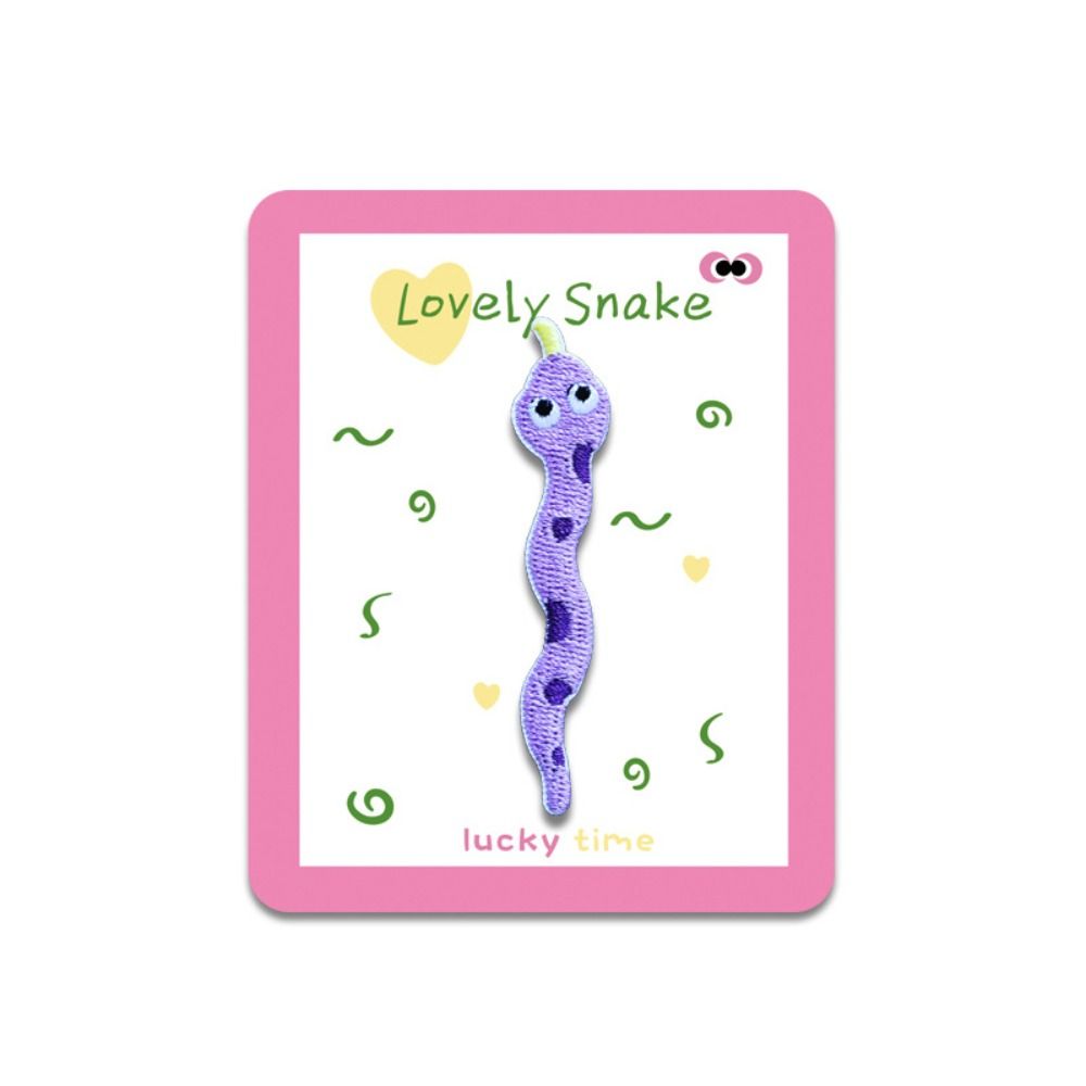 5PCS Cartoon Clothing Patch Cute Clothes Appliques Hairclip Snake Embroidered Patch Sticker  Sewing