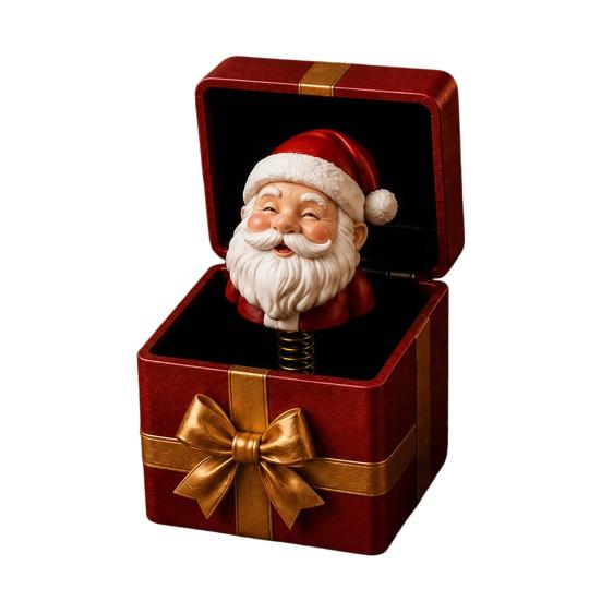 Humorous Holiday Stocking Stuffer Christmas Magic Pop-Up Gift Box, Cute Reindeer Santa Claus Gingerbread Prank Table Decor Reusable Spring-Loaded