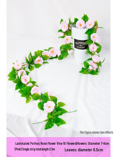 Artificial Rattan Morning Glory and Green Ivy Leaf Vine for Decoration