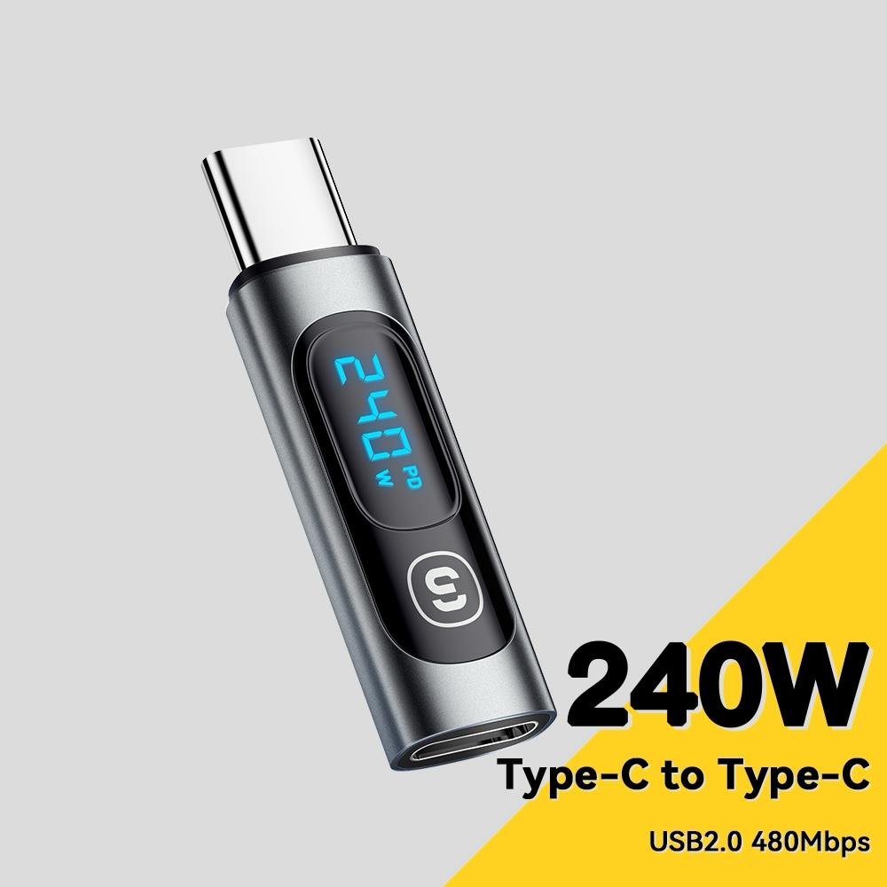 

Адаптер USB C типа C на USB C 3,0 2,0, 240 Вт, разъем OTG, адаптер для передачи данных цифрового дисплея, 100 Вт для Macbook Pro Air Samsung