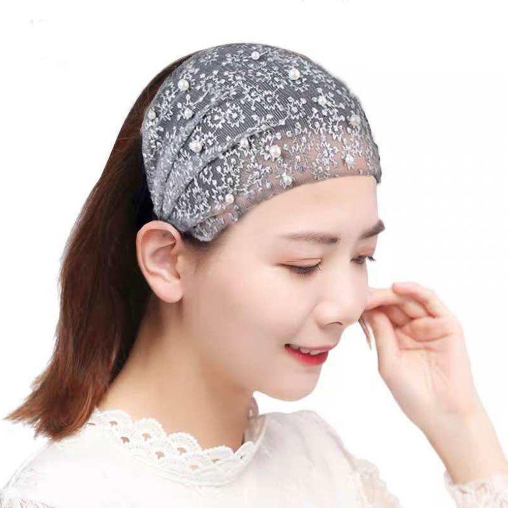 Face Wash Pearls Organza Headband Korean Style Hair Wear Women Hair Accessories Wide Side Hairband